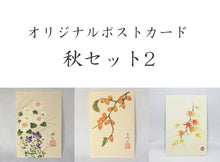 画像をギャラリービューアに読み込む, ポストカード【秋】<br>3枚セット<br>オリジナル/季節の花