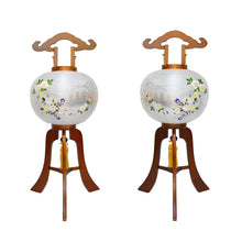 画像をギャラリービューアに読み込む, 大内行灯 12号<br>行徳①【左右対】<br>木製けやき 絹二重張