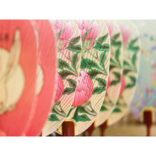 画像をギャラリービューアに読み込む, 水うちわ<br>瓢型【都桜】<br>美濃和紙<br>木製台座付き