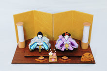 画像をギャラリービューアに読み込む, みやび雛 <br>紫/薄墨(ちりめん) <br>平飾りセット