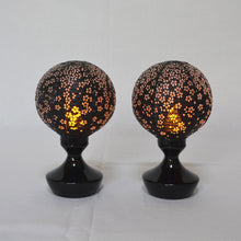 画像をギャラリービューアに読み込む, 雪洞(対)【はなてまり】<br>影絵①/つぼ型<br> 木製/桃の節句/雛人形