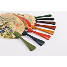 画像をギャラリービューアに読み込む, 水うちわ<br>瓢型【芙蓉】<br>美濃和紙<br>木製台座付き