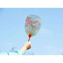 画像をギャラリービューアに読み込む, 水うちわ<br>瓢型【朝顔】<br>美濃和紙<br>木製台座付き