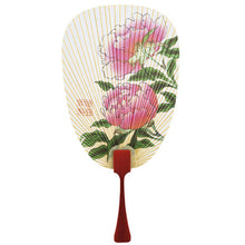 画像をギャラリービューアに読み込む, 水うちわ<br>瓢型【彩華】<br>美濃和紙<br>木製台座付き