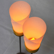 画像をギャラリービューアに読み込む, 油灯(対)【木目油灯】<br>銀房/木製 9号~11号<br> 雛人形/天神様/五月人形