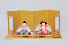 画像をギャラリービューアに読み込む, みやび雛 <br>桃色/薄藤(金襴) <br>平飾りセット