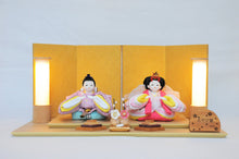 画像をギャラリービューアに読み込む, みやび雛 <br>桃色/薄藤(金襴) <br>平飾りセット