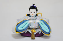 画像をギャラリービューアに読み込む, みやび雛 <br>紫/薄墨(ちりめん) <br>平飾りセット