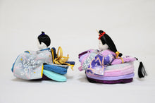 画像をギャラリービューアに読み込む, みやび雛 <br>紫/薄墨(ちりめん) <br>平飾りセット