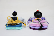 画像をギャラリービューアに読み込む, みやび雛 <br>紫/薄墨(ちりめん) <br>平飾りセット