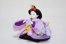 画像をギャラリービューアに読み込む, みやび雛 <br>紫/薄墨(ちりめん) <br>平飾りセット