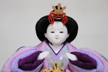 画像をギャラリービューアに読み込む, みやび雛 <br>紫/薄墨(ちりめん) <br>平飾りセット