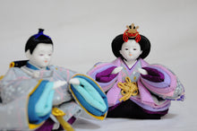 画像をギャラリービューアに読み込む, みやび雛 <br>紫/薄墨(ちりめん) <br>平飾りセット