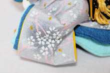 画像をギャラリービューアに読み込む, みやび雛 <br>紫/薄墨(ちりめん) <br>平飾りセット