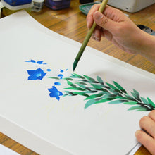 画像をギャラリービューアに読み込む, 陽光【胡蝶蘭 濃ワイン】<br>創作提灯/盆提灯<br>手描き/銅紛仕上<br>正絹/和紙/岐阜県産