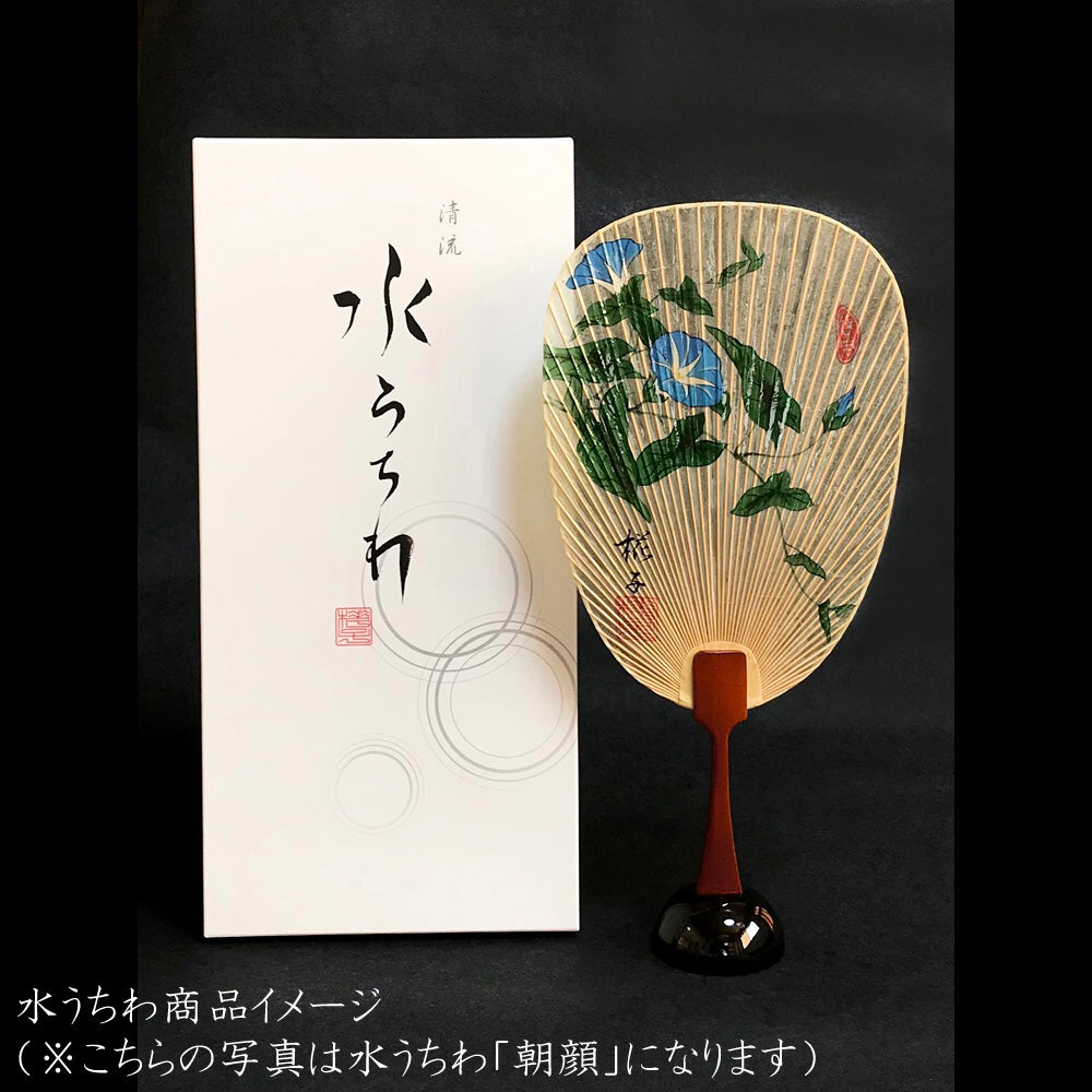 水うちわ 瓢型【福兎】美濃和紙／木製台座付き – 安藤提灯 -ANDO SHOTEN-