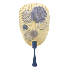 画像をギャラリービューアに読み込む, 水うちわ　瓢型<br>【雪輪文様】<br>美濃和紙<br>木製台座付き
