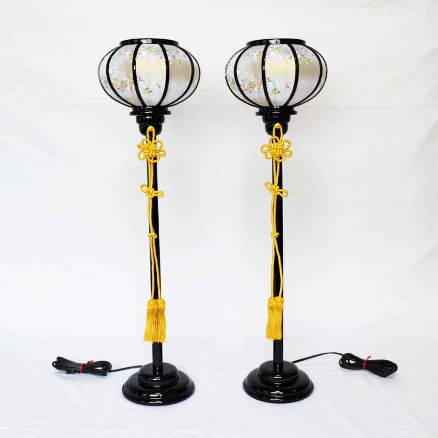 【レア品＊】型染め小紋　照明器具　ランプ　行灯　ぼんぼり　着る民芸 和照明 燭台 ms-210