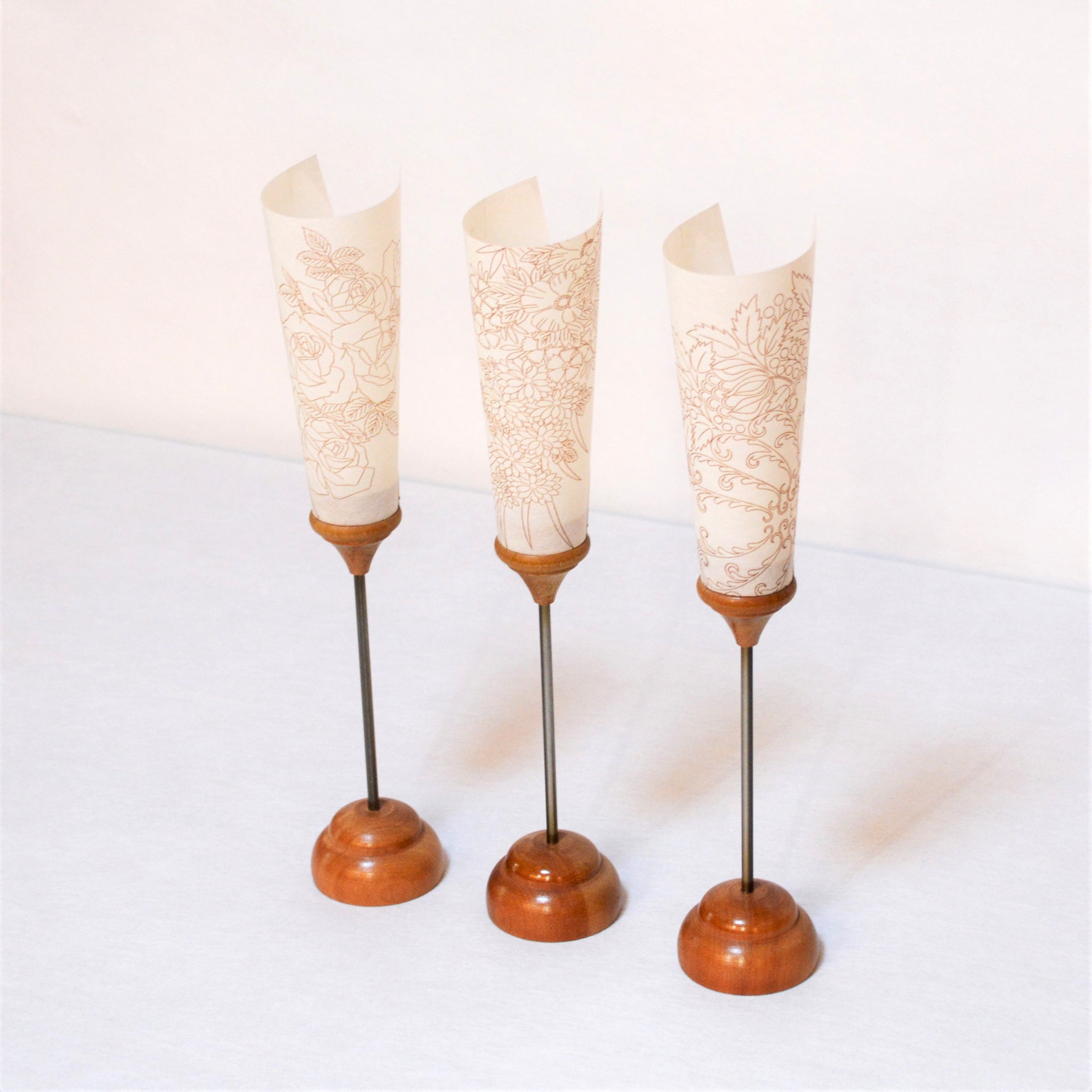 美濃和紙のあかり（大）創作燭台 3種類／インテリア照明／間接照明