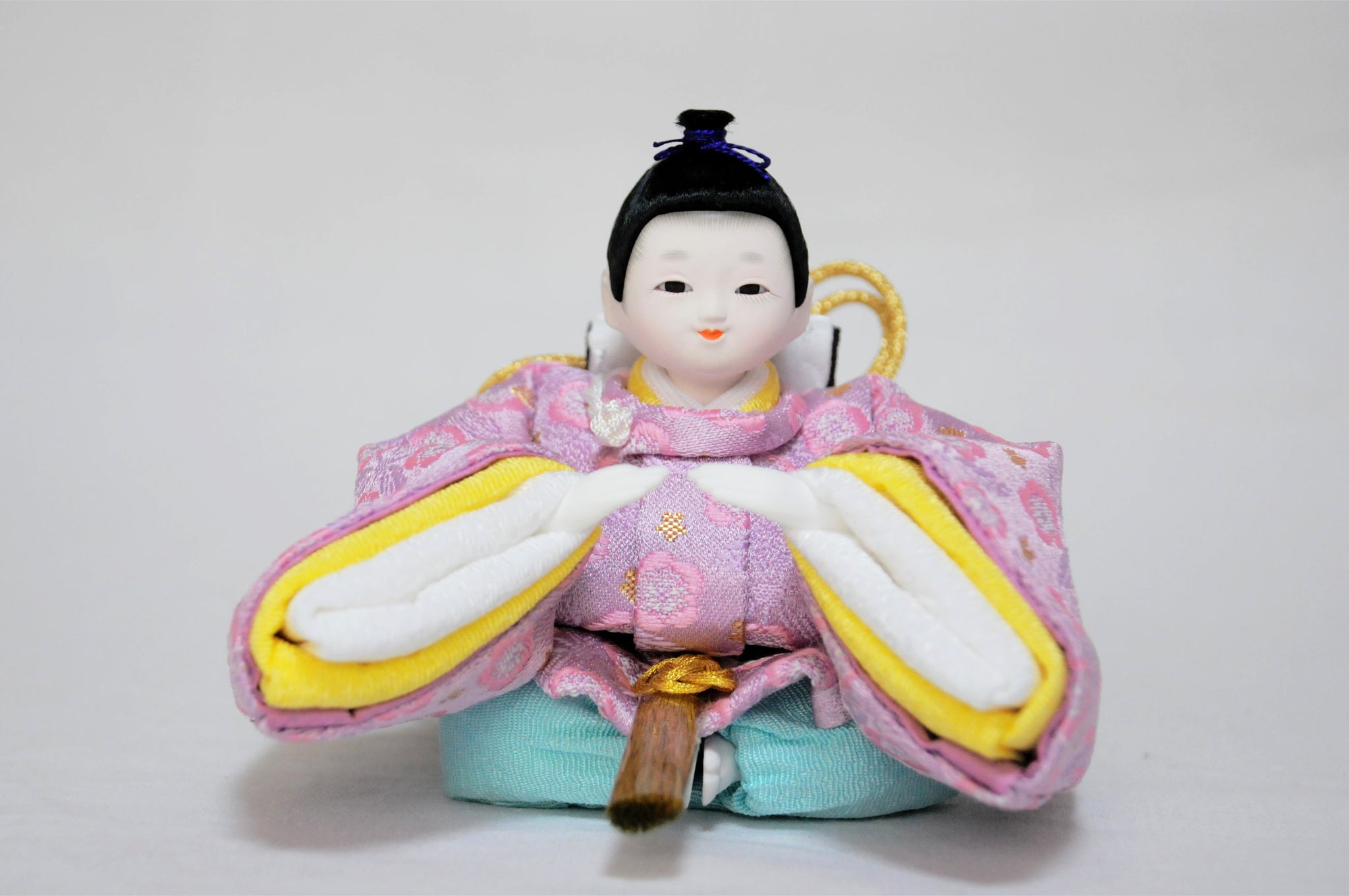 みやび雛 桃色/薄藤(金襴) ・平飾りセット/ひな人形/桃の節句